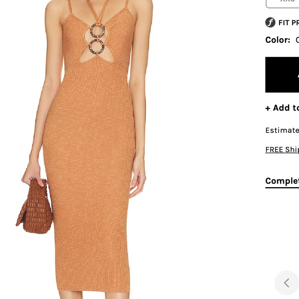 House of Harlow x Revolve Karena O Ring Halter Tie Midi Dress